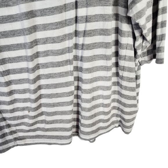 MICHAEL KORS WOMEN'S GREY/WHITE STRIPED 3/4 SLEEVE TEE 0x - Picture 3 of 8